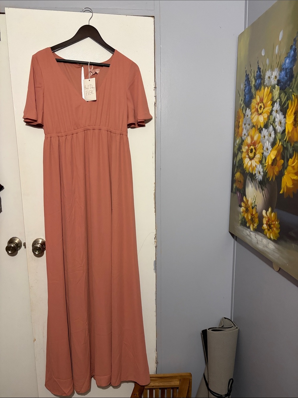 Show Me Your MuMu Rust Maxi Dress with V-Neck